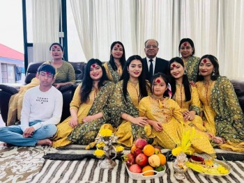 यस्तो रह्यो माओवादी केन्द्रका अध्यक्ष पुष्पकमल दाहालको पारिवारिक दशैं 