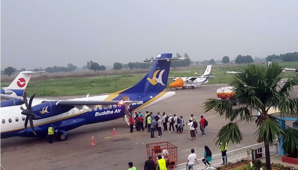 काठमाडौंबाट भद्रपुर उडेको बुद्ध एयरको जहाज काठमाडौंमै फर्कियो, त्रिभुवन विमानस्थल केहीबेर बन्द 